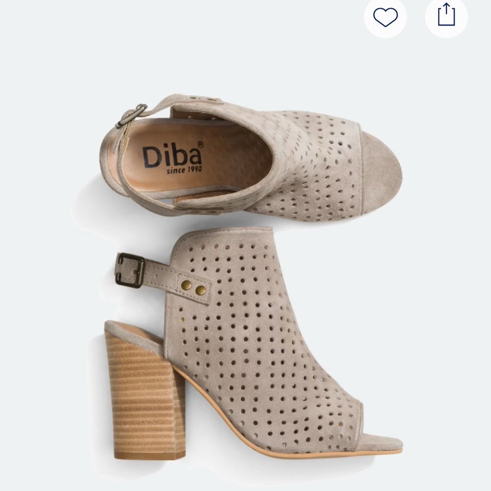 Diba Women's Perforated Tan Heeled Sandals
